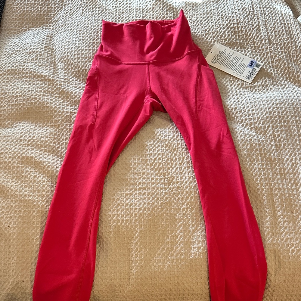 Lululemon Athletica Bright Pink Wunder Train 25” High-Waisted Leggings